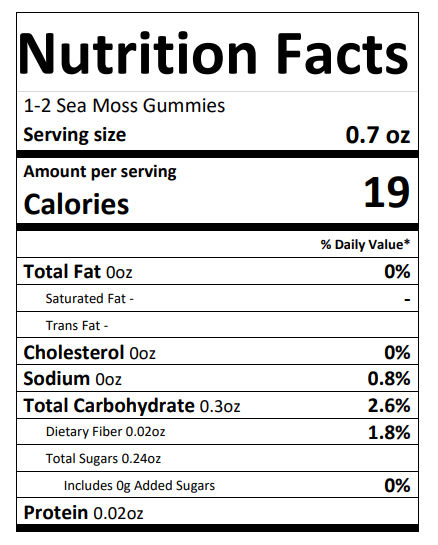 Sea Moss Gummies with organic fruits No Refrigeration needed
