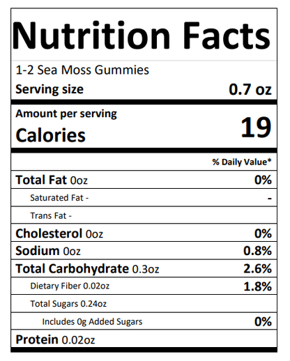 Sea Moss Gummies with organic fruits No Refrigeration needed